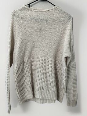 American Eagle Women's Size L Cream Open Knit Pullover Sweater Lightweight
